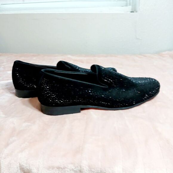 Moretti Black Label Black Textured Slip-On Loafers Size 12EEE - Picture 4 of 7